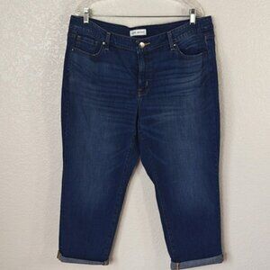 Lane Bryant Size 16 Mid-Rise Girlfriend Crop Jeans Flex Magic Waistband Med Wash